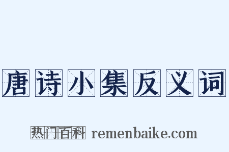 唐诗小集反义词是什么意思的图片
